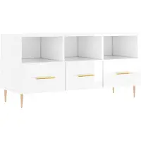 vidaXL Tv-meubel 102x36x50 cm bewerkt hout hoogglans wit