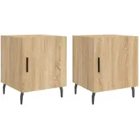 vidaXL Nachtkastjes 2 st 40x40x50 cm bewerkt hout sonoma eikenkleurig