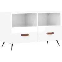 vidaXL Tv-meubel 80x36x50 cm bewerkt hout hoogglans wit