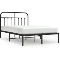 vidaXL Bedframe met hoofdbord metaal zwart 120x190 cm
