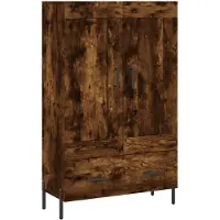vidaXL Hoge kast 69,5x31x115 cm bewerkt hout gerookt eikenkleurig