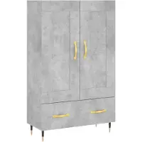 vidaXL Hoge kast 69,5x31x115 cm bewerkt hout betongrijs
