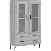 vidaXL Hoge kast 69,5x31x115 cm bewerkt hout grijs sonoma eikenkleurig