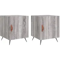 vidaXL Nachtkastjes 2 st 40x40x50 cm bewerkt hout grijs sonoma eiken