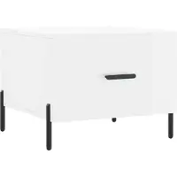 vidaXL Salontafel 50x50x40 cm bewerkt hout hoogglans wit
