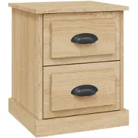 vidaXL Nachtkastje 39x39x47,5 cm bewerkt hout sonoma eikenkleurig