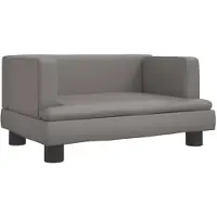 vidaXL Hondenmand 60x40x30 cm kunstleer grijs