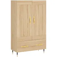 vidaXL Hoge kast 69,5x31x115 cm bewerkt hout sonoma eikenkleurig