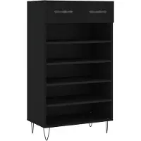 vidaXL Schoenenkast 60x35x105 cm bewerkt hout zwart