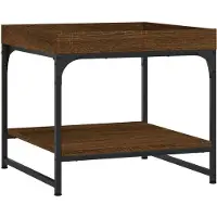 vidaXL Salontafel 49,5x49,5x45 cm bewerkt hout bruin eikenkleur