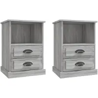vidaXL Nachtkastjes 2 st 43x36x60 cm grijs sonoma eikenkleurig