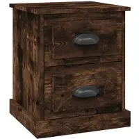 vidaXL Nachtkastje 39x39x47,5 cm bewerkt hout gerookt eiken