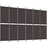 vidaXL Kamerscherm met 6 panelen 300x200 cm stof bruin