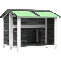 vidaXL - Hondenhok - 96x87x80,5 - cm - massief - grenenhout - grijs