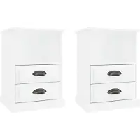 vidaXL Nachtkastjes 2 st 43x36x60 cm hoogglans wit
