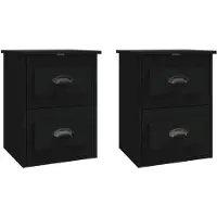 vidaXL Nachtkastjes 2 st wandgemonteerd 41,5x36x53 cm zwart