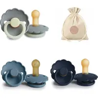 Frigg Daisy T2 - Dark Navy , Glacier Blue, Night French Grey + Bolletoet speenzakje - 6-18 maanden