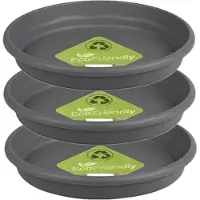 Hega hogar Opvangschaal/onderschaal voor bloempot/plantenpot - 3x - Flori - lichtgrijs - Dia 22 cm