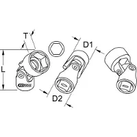 Ks Tools 911.3841, Doppen, 3/8 inch, Metrisch, 1 kop, 10 mm, Chroomvanadiumstaal