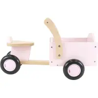 Bandits & Angels Bakfiets Loopfiets Hout Little Rider Retro Pink vanaf 1 jaar - Voor Meisjes - Ride-On Houten Bakfiets - Houten Loop Fiets Roze - Geluidsarme Wielen - Kraamcadeau