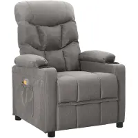 vidaXL Massagestoel stof lichtgrijs