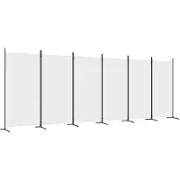 vidaXL Kamerscherm met 6 panelen 520x180 cm stof wit