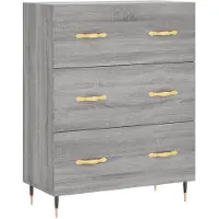 vidaXL Dressoir 69,5x34x90 cm bewerkt hout grijs sonoma eikenkleurig