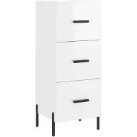 vidaXL Dressoir 34,5x34x90 cm bewerkt hout hoogglans wit