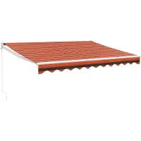 vidaXL Luifel uittrekbaar 3,5x2,5 m stof en aluminium oranje en bruin