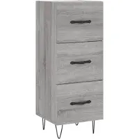 vidaXL Dressoir 34,5x34x90 cm bewerkt hout grijs sonoma eikenkleurig