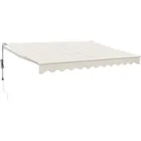 vidaXL Uitschuifbare luifel Crème met Witte Frame 3,5 x 2,5 m