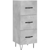 vidaXL Dressoir 34,5x34x90 cm bewerkt hout betongrijs