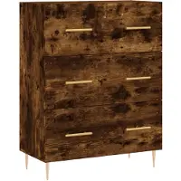 vidaXL Dressoir 69,5x34x90 cm bewerkt hout gerookt eikenkleurig