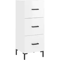 vidaXL Dressoir 34,5x34x90 cm bewerkt hout hoogglans wit