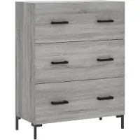 vidaXL Dressoir 69,5x34x90 cm bewerkt hout grijs sonoma eikenkleurig