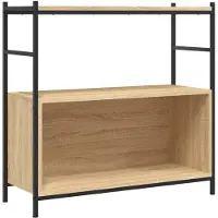 vidaXL Boekenrek 80x30x78,5 cm bewerkt hout en ijzer sonoma eikenkleur