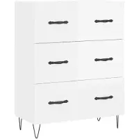 vidaXL Dressoir, hoogglanzwit, 69,5 x 34 x 90 cm, houtvezel