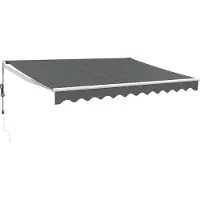 vidaXL Uitschuifbare luifel Antraciet met Witte Frame 3,5 x 2,5 m