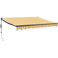 vidaXL Luifel automatisch uitschuifbaar 3x2,5 m geel en wit