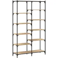 vidaXL Boekenrek 100x32x170 cm bewerkt hout en ijzer sonoma eikenkleur