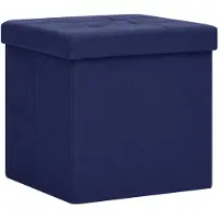 vidaXL Opbergkruk inklapbaar kunstlinnen blauw