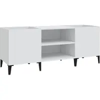 vidaXL Platenkast 121x38x48 cm bewerkt hout wit