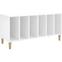 vidaXL Platenkast 100x38x48 cm bewerkt hout wit