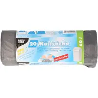 Papstar afvalzakken/vuilniszakken - 20x stuks - 60 liter - zwart - Prullenbak zakken - Vuilniszakken