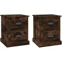 vidaXL Nachtkastjes 2 st 39x39x47,5 cm bewerkt hout gerookt eikenkleur