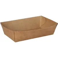 Papstar Snackbakje, karton "pure" 3,5 cm x 7 cm x 12 cm bruin - 600 Stuks (12x50)