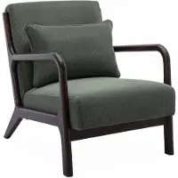 Sweeek - Scadinavische fauteuil van wengé-kleurig hout en corduroy - lorens