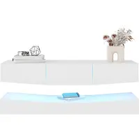 Merax TV Meubel met LED Verlichting - Zwevende TV Kast - Hangend TV-Meubel - Wit