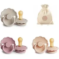 Frigg Daisy T1 - Sandstone, Baby pink en Pink cream + Bolletoet speenzakje - 0-6 maanden