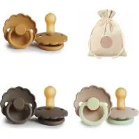 Frigg Daisy T1 - Honey gold, Portobello, Croissant Night + Bolletoet speenzakje - 0-6 maanden